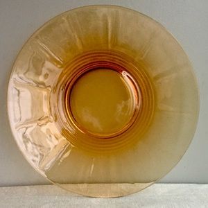 large VINTAGE amber glass platter